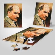 Asil Hobi Mustafa Kemal Atatürk Yapboz-Ayak Destekli Laminasyonlu Çerçeveli 42 Parça Puzzle