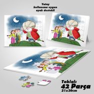 Asil Hobi Nasrettin Hoca Ve Çocuklar-Çocuklar İçin Eğitici Yapboz-Ayak Destekli 42 Parça Puzzle