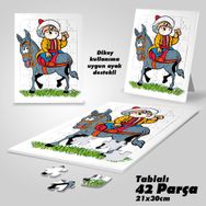 Asil Hobi Nasrettin-Hoca Ve Eşşeği-Çocuklar İçin Eğitici Yapboz-Ayak Destekli 42 Parça Puzzle