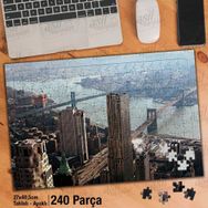 Asil Hobi New York-Şehir-Köprü-Deniz-Binalar Yapboz-Ayak Destekli Çerçeveli 240 Parça Puzzle