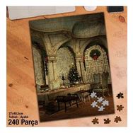 Asil Hobi Noel Hazırlıkları-Çam Ağacı-Yeni Yıl Yapboz-Ayak Destekli Çerçeveli 240 Parça Puzzle