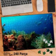 Asil Hobi Okyanus-Denizaltı-Doğa-Manzara-Balık Yapboz-Ayak Destekli Çerçeveli 240 Parça Puzzle