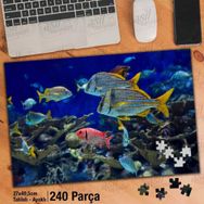 Asil Hobi Okyanus-Doğa-Balıklar-Deniz Altı Yapboz-Ayak Destekli Çerçeveli 240 Parça Puzzle