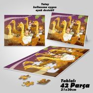 Asil Hobi Ördekler-Kız Ve Erkek Çocukları Yapboz-Ayak Destekli Çerçeveli 42 Parça Puzzle