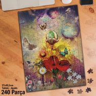 Asil Hobi Orman-Doğa-Kelebek-Çiçekler Yapboz-Ayak Destekli Çerçeveli 240 Parça Puzzle