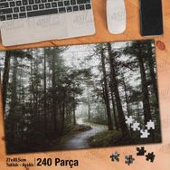 Asil Hobi Orman Yolu-Ağaçlar-Doğa-Manzara Yapboz-Ayak Destekli Çerçeveli 240 Parça Puzzle