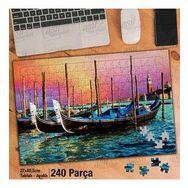 Asil Hobi Pembe Gökyüzü-Kayık-Gondol-Deniz Yapboz-Ayak Destekli Çerçeveli 240 Parça Puzzle