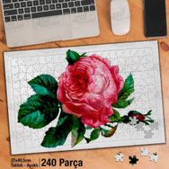 Asil Hobi Pembe Gül-Çiçek-Bitki-Çizim Yapboz-Ayak Destekli Çerçeveli 240 Parça Puzzle