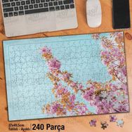 Asil Hobi Pembe Japon Kiraz Ağacı Çiçekleri-Bitki Yapboz-Ayak Destekli Çerçeveli 240 Parça Puzzle