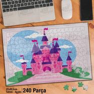 Asil Hobi Pembe Şato-Gökyüzü-Bulutlar Yapboz-Ayak Destekli Çerçeveli 240 Parça Puzzle