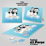 Asil Hobi Penguen Ailesi Yapboz-Ayak Destekli Çerçeveli 42 Parça Puzzle