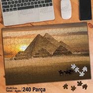 Asil Hobi Piramitler-Mısır-Kum-Gün Batımı Yapboz-Ayak Destekli Çerçeveli 240 Parça Puzzle