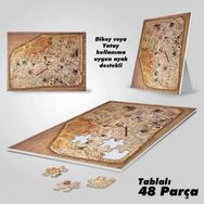 Asil Hobi Piri Reis Haritası Yapboz-Ayak Destekli Laminasyonlu Çerçeveli 42 Parça Puzzle