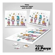 Asil Hobi Rakamlar-Çocuklar Yapboz-Ayak Destekli Çerçeveli 42 Parça Puzzle