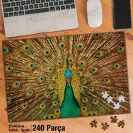 Asil Hobi Rengarenk Tüylü Tavus Kuşu-Doğa-Hayvan Yapboz-Ayak Destekli Çerçeveli 240 Parça Puzzle