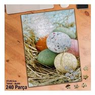 Asil Hobi Renkli Yumurtalar-Saman Yapboz-Ayak Destekli Çerçeveli 240 Parça Puzzle