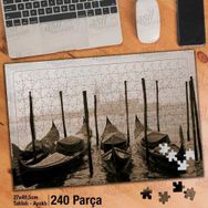 Asil Hobi Retro-Sis-Deniz-Kayık-Sandal Yapboz-Ayak Destekli Çerçeveli 240 Parça Puzzle