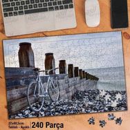 Asil Hobi Sahil-Deniz-İskele-Bisiklet Yapboz-Ayak Destekli Çerçeveli 240 Parça Puzzle