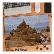 Asil Hobi Sahil-Deniz-Kumdan Şato-Kum Ev Yapboz-Ayak Destekli Çerçeveli 240 Parça Puzzle