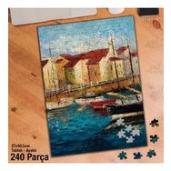 Asil Hobi Sahil-Deniz-Liman-Tekne Yapboz-Ayak Destekli Çerçeveli 240 Parça Puzzle