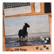 Asil Hobi Sahilde Koşan At-Doğa-Manzara-Hayvan Yapboz-Ayak Destekli Çerçeveli 240 Parça Puzzle