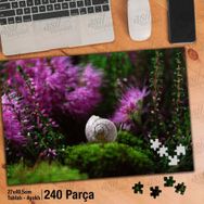 Asil Hobi Salyangoz Kabuğu-Renkli Çiçekler-Bitki Yapboz-Ayak Destekli Çerçeveli 240 Parça Puzzle