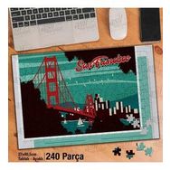 Asil Hobi San Francisco-Şehir-Vektörel Çizim Yapboz-Ayak Destekli Çerçeveli 240 Parça Puzzle