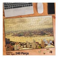 Asil Hobi Şangay-Nehir-Yüksek Binalar-Şehir Yapboz-Ayak Destekli Çerçeveli 240 Parça Puzzle