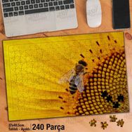 Asil Hobi Sarı Ay Çiçeği-Arı-Zoom-Çiçek-Doğa Yapboz-Ayak Destekli Çerçeveli 240 Parça Puzzle