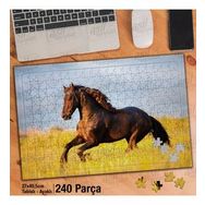 Asil Hobi Sarı Çimenlerde Koşan Kahverengi At Hayvan Yapboz-Ayak Destekli Çerçeveli 240 Parça Puzzle