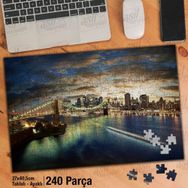 Asil Hobi Şaşırtıcı New York Cityscape-Manzara Yapboz-Ayak Destekli Çerçeveli 240 Parça Puzzle