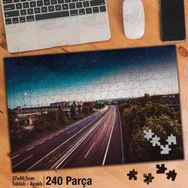 Asil Hobi Şehir-Akşam-Yol-Yıldızlar-Otoban Yapboz-Ayak Destekli Çerçeveli 240 Parça Puzzle
