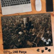 Asil Hobi Şehir Merkezi-Yüksek Binalar-Retro Yapboz-Ayak Destekli Çerçeveli 240 Parça Puzzle