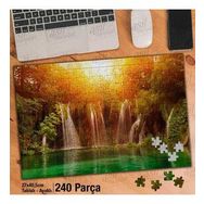 Asil Hobi Şelale-Ağaçlar-Gün Batımı-Doğa Yapboz-Ayak Destekli Çerçeveli 240 Parça Puzzle