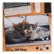 Asil Hobi Sevimli İki Yavru Kedi-Hayvan Yapboz-Ayak Destekli Çerçeveli 240 Parça Puzzle