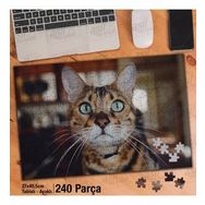 Asil Hobi Sevimli Yeşil Gözlü Kedicik-Hayvan Yapboz-Ayak Destekli Çerçeveli 240 Parça Puzzle