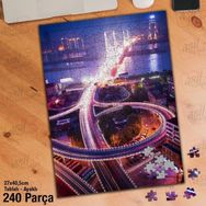 Asil Hobi Shanghai Çin-Köprü Ve Şehir-Manzara Yapboz-Ayak Destekli Çerçeveli 240 Parça Puzzle