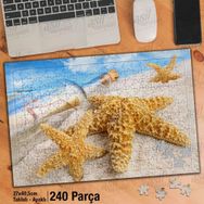 Asil Hobi Şişe-Deniz Yıldızı-Kumsal-Deniz Yapboz-Ayak Destekli Çerçeveli 240 Parça Puzzle