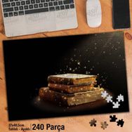 Asil Hobi Siyah Zeminde Eski Kitaplar-Işık-Bilgi Yapboz-Ayak Destekli Çerçeveli 240 Parça Puzzle