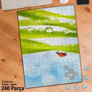 Asil Hobi Su Damlası-Yaprak-Uğur Böceği-Gökyüzü Yapboz-Ayak Destekli Çerçeveli 240 Parça Puzzle