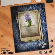 Asil Hobi Sümbül-Desen-Saksıdaki Çiçek Yapboz-Ayak Destekli Çerçeveli 240 Parça Puzzle
