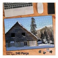 Asil Hobi Tahta Ev-Kış-Soğuk-Doğa-Tabiat Yapboz-Ayak Destekli Çerçeveli 240 Parça Puzzle