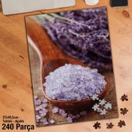 Asil Hobi Tahta Kaşık-Tuz-Leylak-Bitki-Çiçek Yapboz-Ayak Destekli Çerçeveli 240 Parça Puzzle