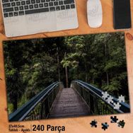 Asil Hobi Tahta Köprü-Ağaçlar-Yol Yapboz-Ayak Destekli Çerçeveli 240 Parça Puzzle