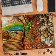 Asil Hobi Tahta Yürüyüş Yolu-Göl-Tabiat-Manzara Yapboz-Ayak Destekli Çerçeveli 240 Parça Puzzle