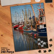 Asil Hobi Tekneler-Liman-Gemi-Deniz-Balıkçı Yapboz-Ayak Destekli Çerçeveli 240 Parça Puzzle