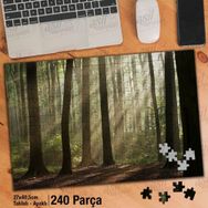 Asil Hobi Ters Işık-Orman-Sıralı Ağaçlar-Doğa Yapboz-Ayak Destekli Çerçeveli 240 Parça Puzzle
