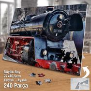 Asil Hobi Tren-Lokomotif-Demir Yolu Yapboz-Ayak Destekli Çerçeveli 240 Parça Puzzle