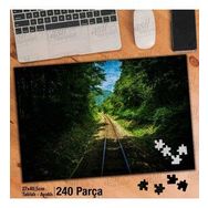 Asil Hobi Tren Rayları-Ağaçlar-Doğa-Manzara Yapboz-Ayak Destekli Çerçeveli 240 Parça Puzzle