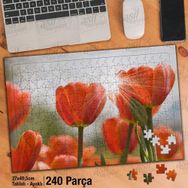 Asil Hobi Turuncu Laleler-Bitki-Çiçek-Doğa Yapboz-Ayak Destekli Çerçeveli 240 Parça Puzzle